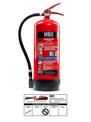 MBS-FIRE (OGNIO) 6l Schaum AB Feuerlöscher inkl. Halterung 27A = 9LE